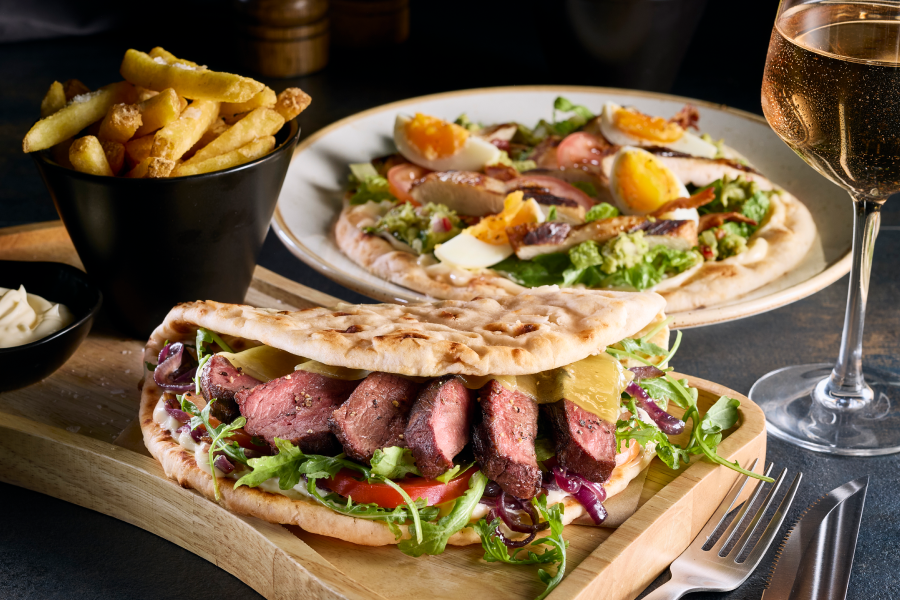 bar + block steak sandwich