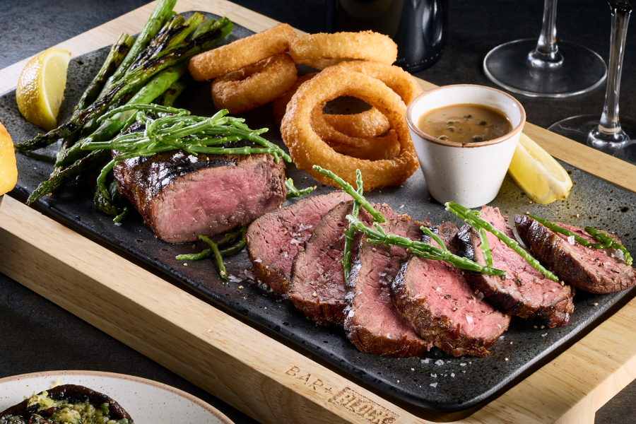 steak plated dishes