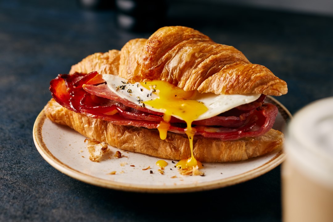 bar and block breakfast sandwich on plate