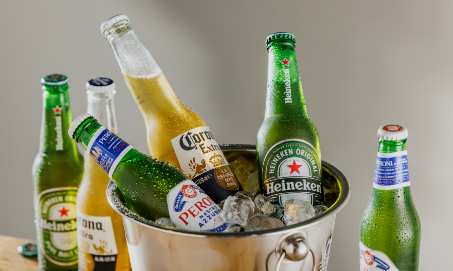 bar and block beer bottles