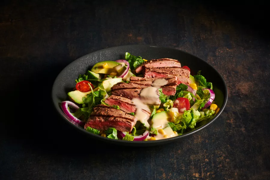 bar + block steak salad